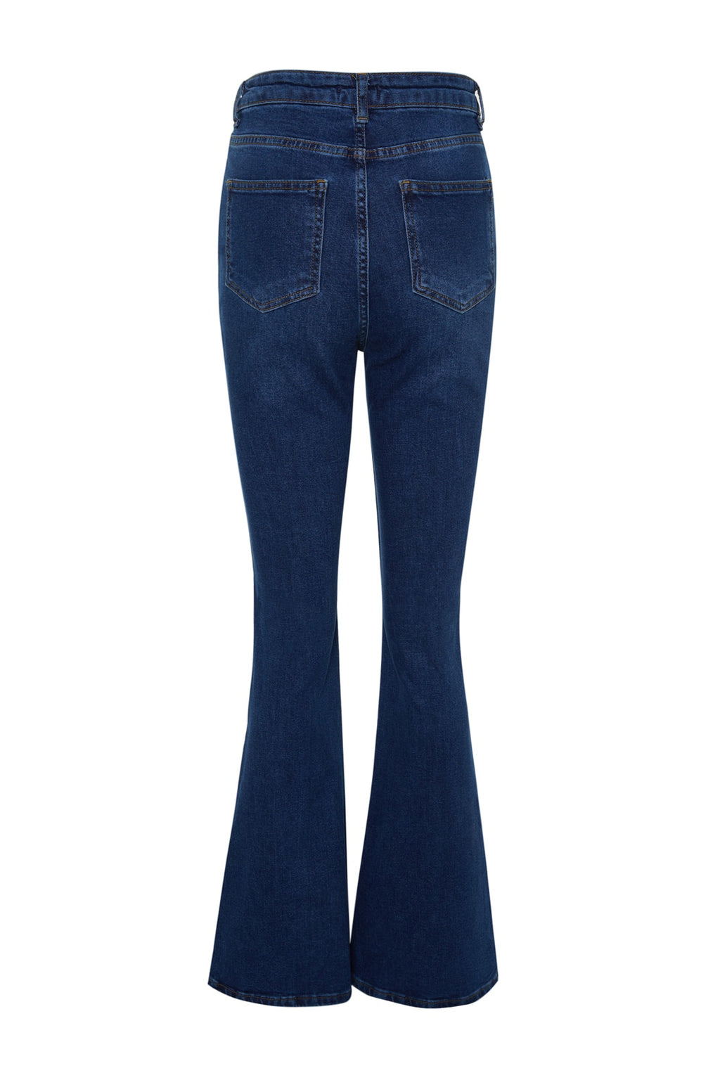 Trendyolmilla Siyah Önden Düğmeli Yüksek Bel Orta Esnek Flare İspanyol Paça Jeans TWOSS20JE0111