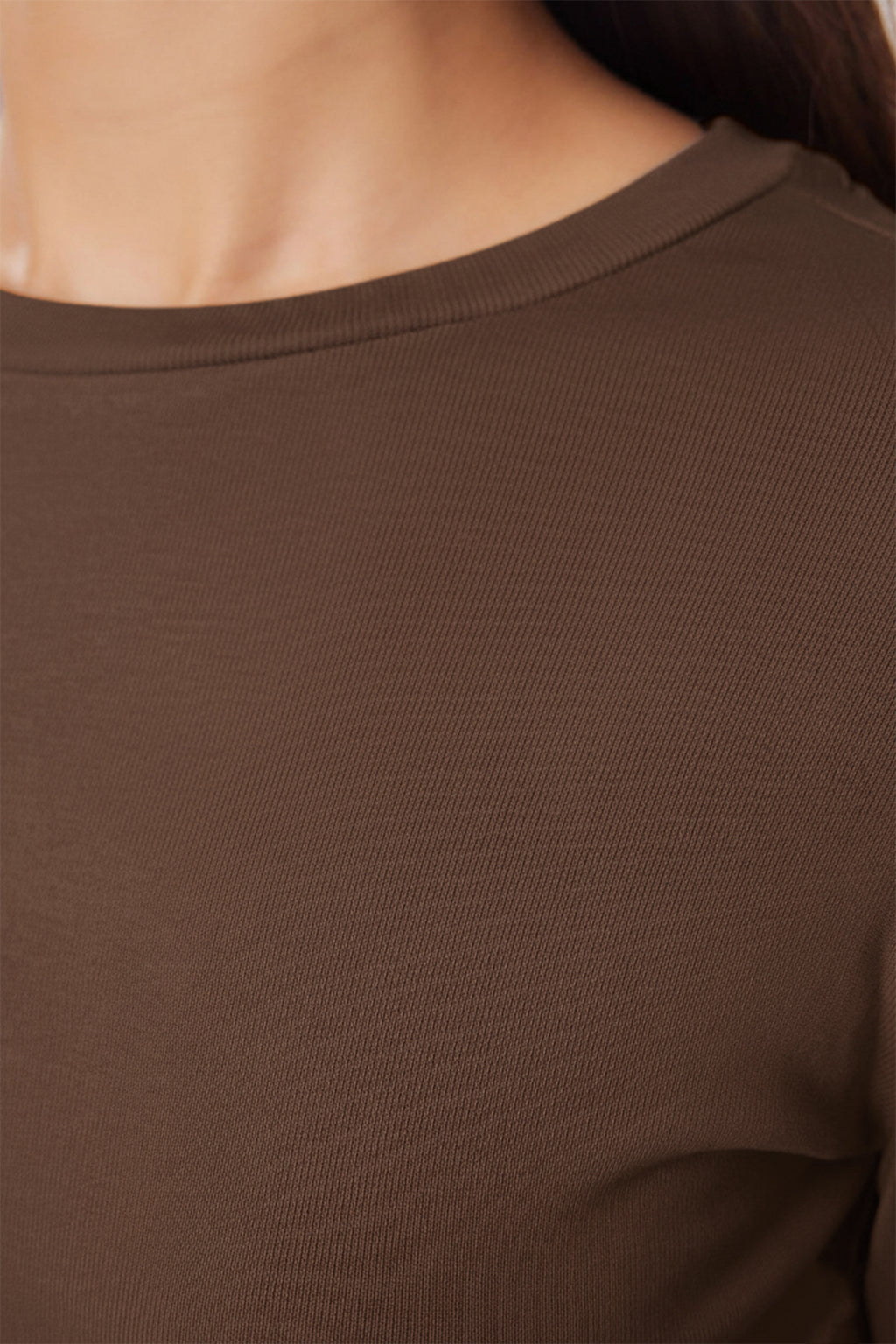 Trendyolmilla Açık Pembe Premium Viskon Bisiklet Yaka Crop Esnek Örme Bluz TWOAW24BZ00116