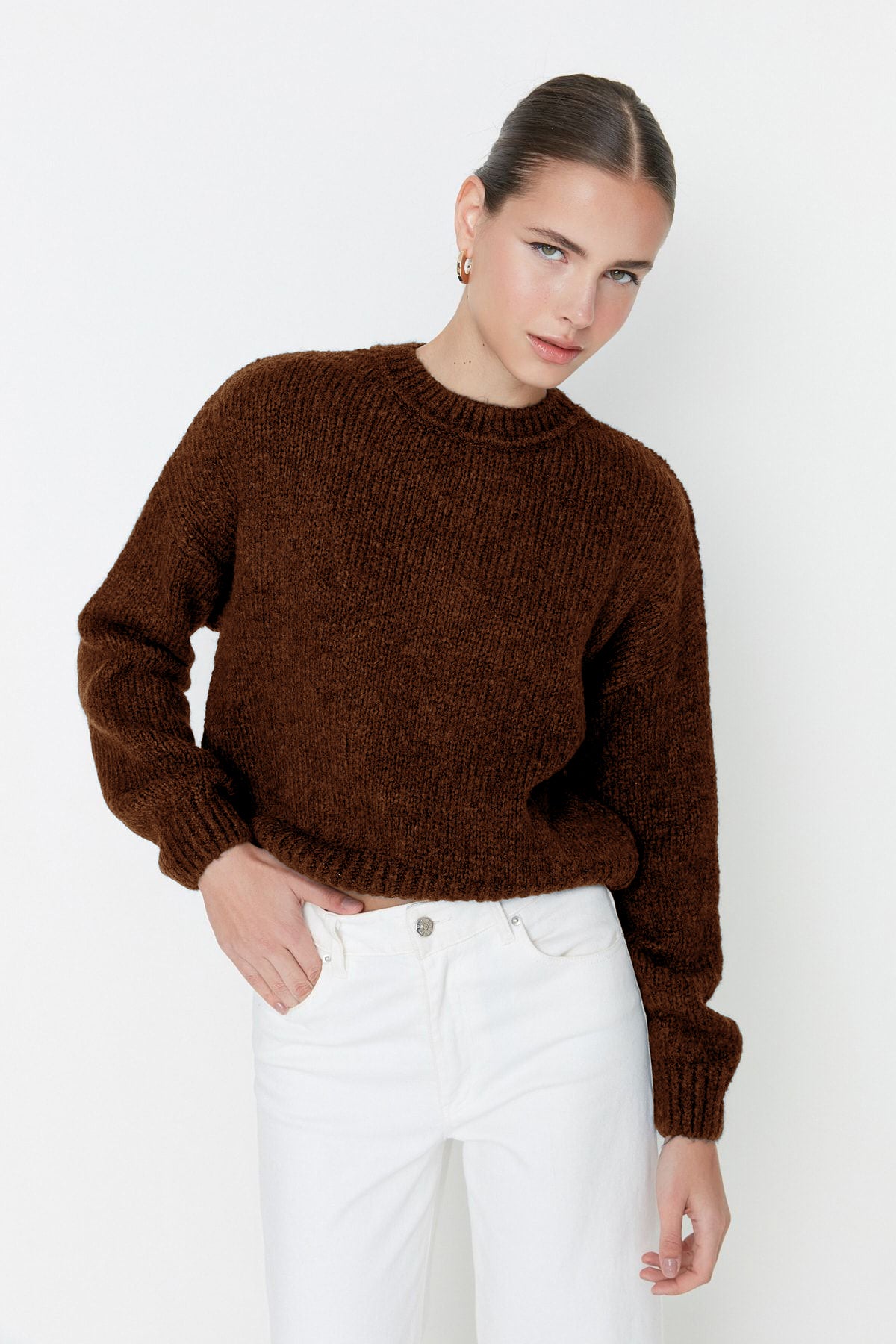 Trendyolmilla Lime Geniş Kalıp Yumuşak Dokulu Basic Triko Kazak TWOAW23KZ00185