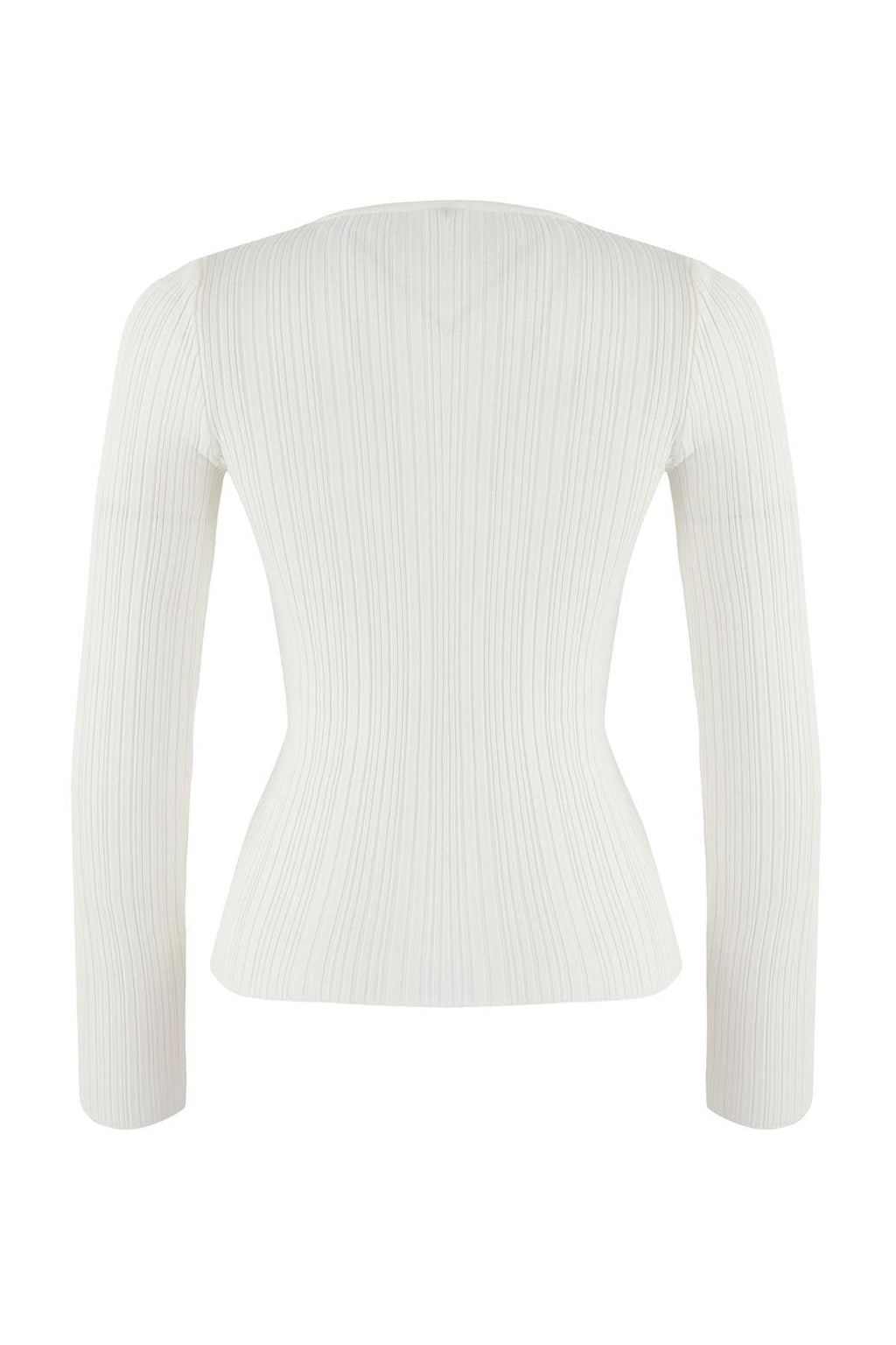 Trendyolmilla Wardrobe Essentials Saks Fitted/Vücuda Oturan Fitilli Triko Kazak TWOAW26KZ00083