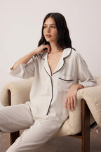 Trendyolmilla Bordo Biyeli Viskon Dokuma Pijama Takımı THMAW21PT0292