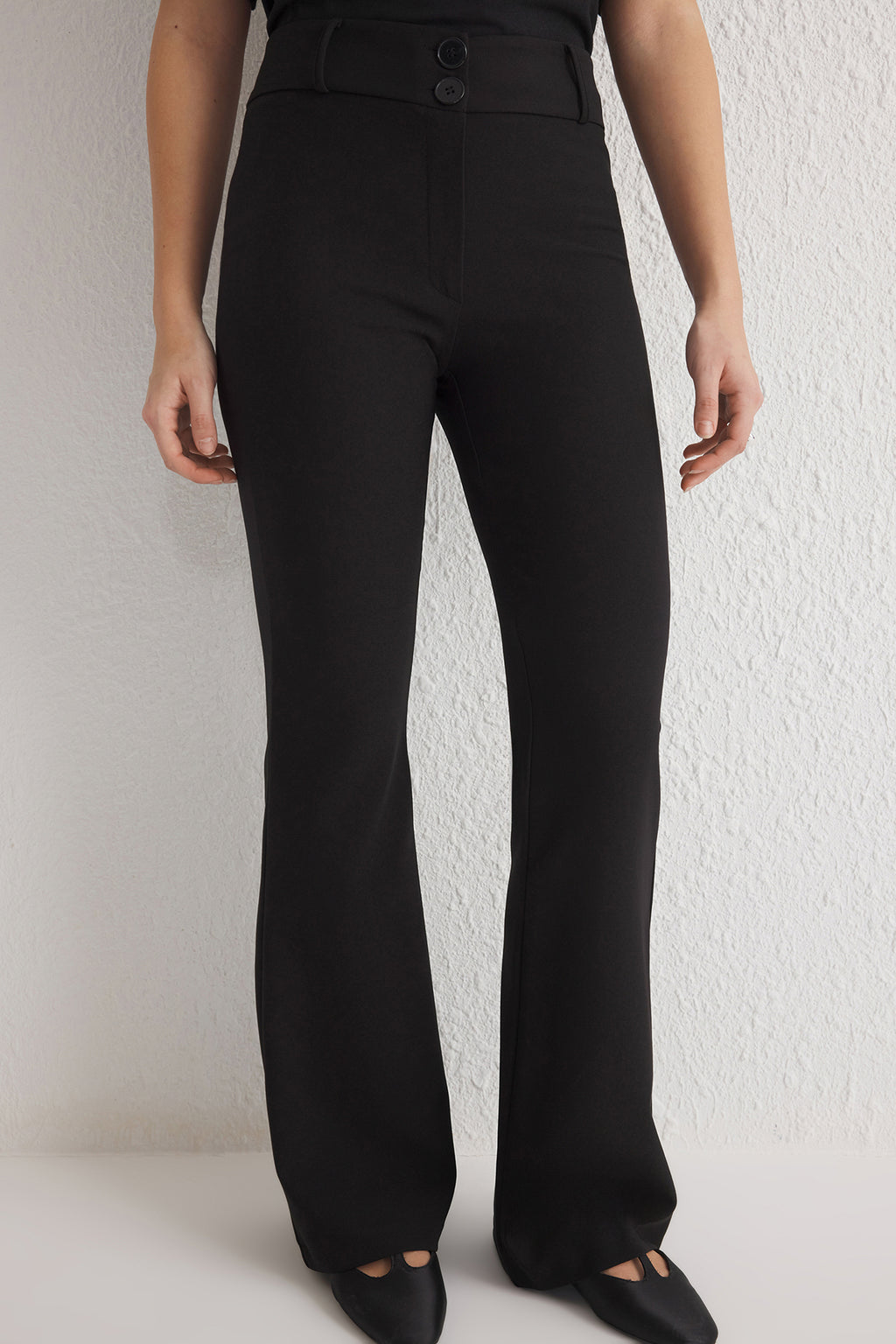 Trendyolmilla Vizon İspanyol Paça Normal Bel Dokuma Pantolon TWOSS25PL00065