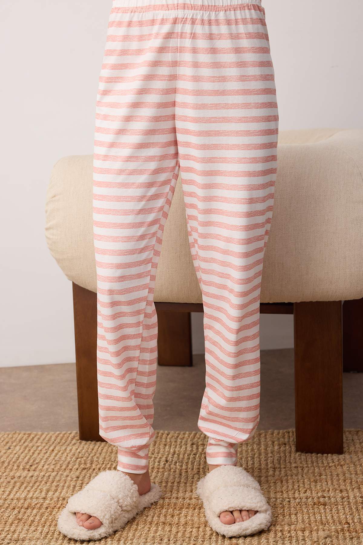 Trendyolmilla Pembe %100 Pamuklu Ayıcıklı Örme Pijama Takımı THMAW21PT0302