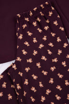 Trendyolmilla Bordo Kurdele/Fiyonklu Yumuşak Kışlık Waffle Örme Pijama Takımı THMAW26PT00187