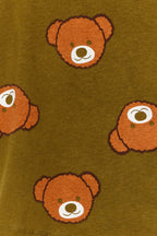Trendyolmilla Haki %100 Pamuklu Ayıcıklı Desenli Örme Pijama Takımı THMAW23PT00514