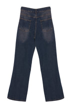 Koyu Mavi Yüksek Bel Geniş Paça Wide Leg Jeans %100 Pamuk Non-Stretch TWOAW24JE00313