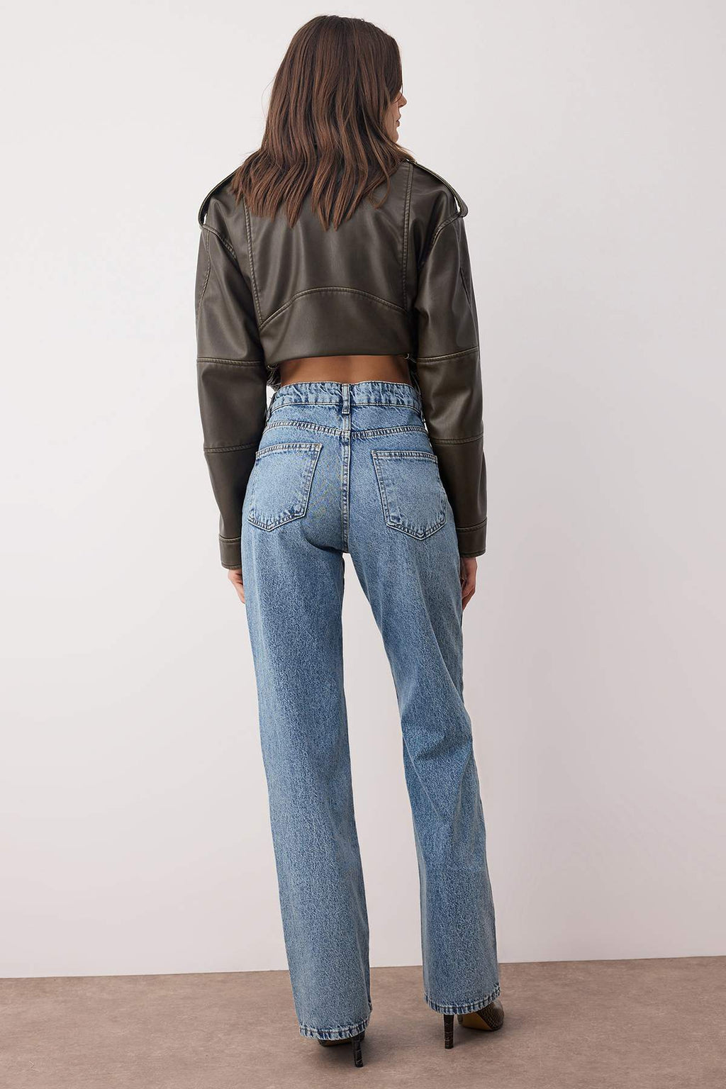 Trendyolmilla Antrasit Yüksek Bel Geniş Paça Wide Leg Jeans TWOAW26JE00083