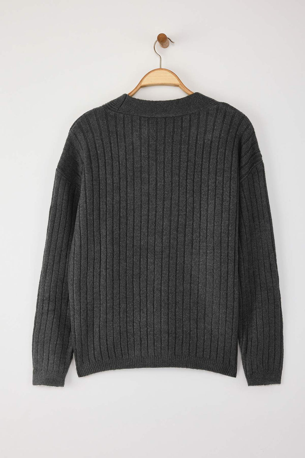 Trendyolmilla Wardrobe Essentials Taş Yumuşak Dokulu Basic Geniş Kalıp Triko Hırka | TWOAW26HI00119