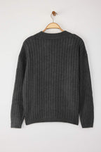Trendyolmilla Wardrobe Essentials Taş Yumuşak Dokulu Basic Geniş Kalıp Triko Hırka | TWOAW26HI00119