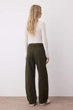 Trendyolmilla Haki Barrel Kalıp %100 Pamuk Gabardin Pantolon TWOAW26PL00084