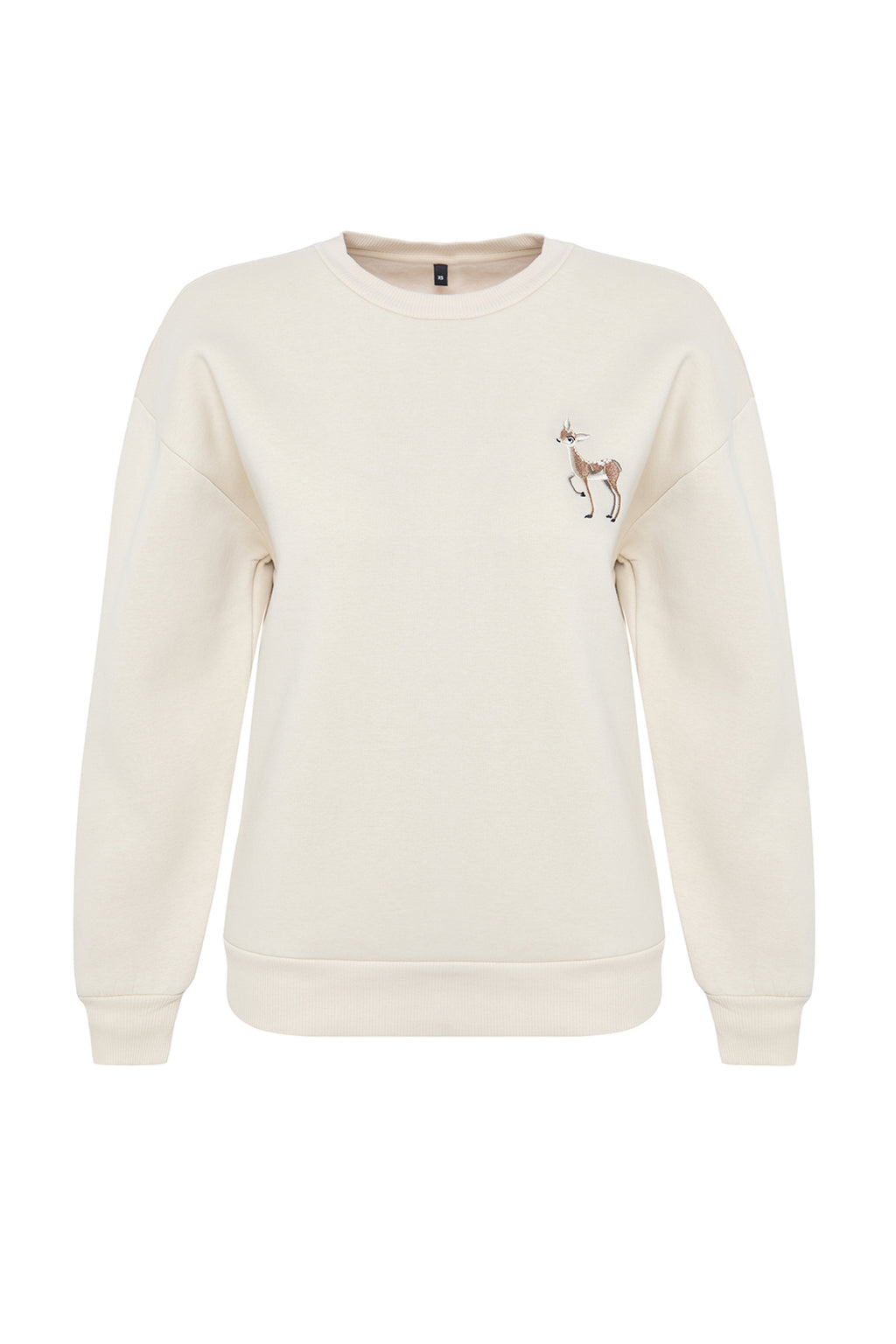 Trendyolmilla Siyah Animal Nakışlı Regular/Normal Kalıp Kalın İçi Polarlı Örme Sweatshirt TWOAW24SW00196