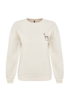 Trendyolmilla Siyah Animal Nakışlı Regular/Normal Kalıp Kalın İçi Polarlı Örme Sweatshirt TWOAW24SW00196