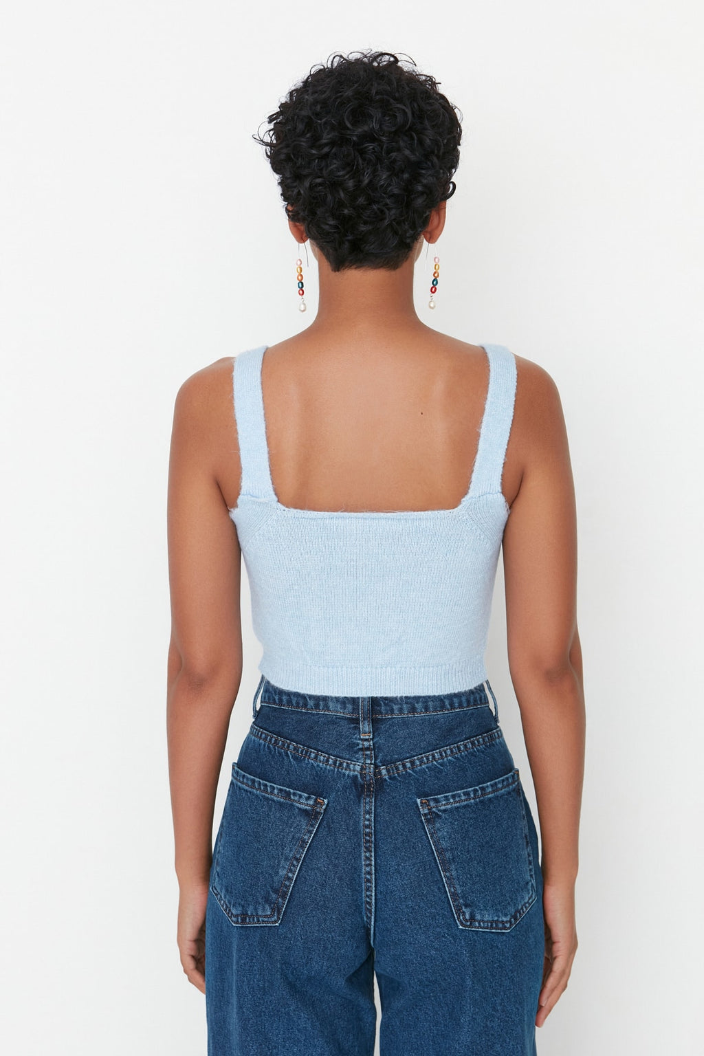 Trendyolmilla Antrasit Crop Yumuşak Dokulu 2'li Bluz-Hırka Triko Takım TWOAW21HI0107