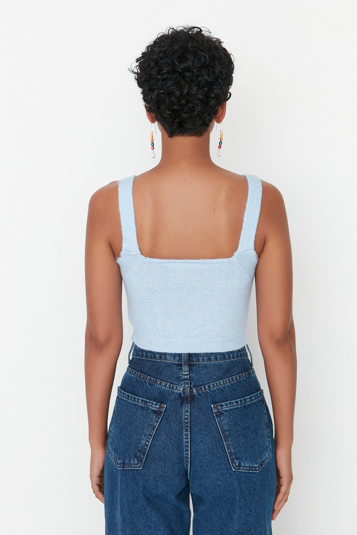 Trendyolmilla Antrasit Crop Yumuşak Dokulu 2'li Bluz-Hırka Triko Takım TWOAW21HI0107