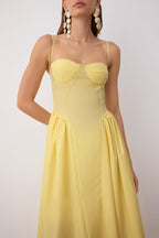 Trendyolmilla Açık Mavi A-Kesim Poplin Dokuma Midi Elbise TPRSS24EL00294