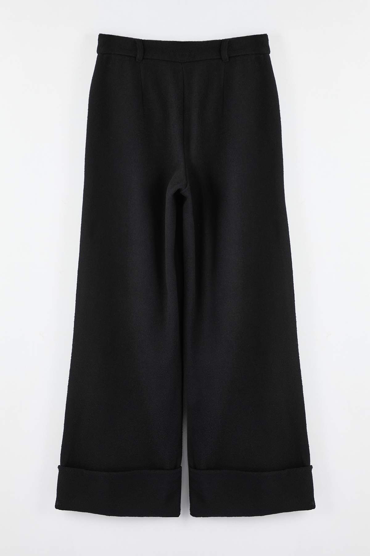 Trendyolmilla Siyah Wide Leg/Geniş Paça Yüksek Bel Dokuma  Pantolon TWOAW23PL00302