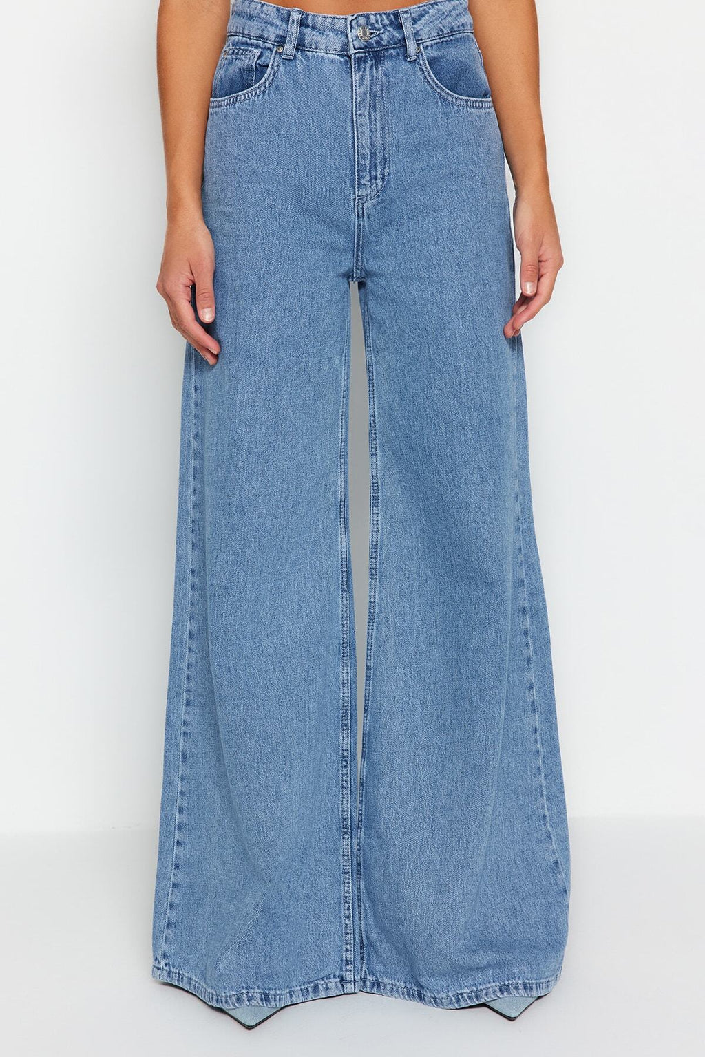 Mavi Yüksek Bel Ekstra Wide Leg Palazzo Geniş Paça %100 Pamuk Non-Stretch Jeans TWOSS23JE00286