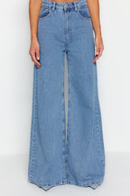 Mavi Yüksek Bel Ekstra Wide Leg Palazzo Geniş Paça %100 Pamuk Non-Stretch Jeans TWOSS23JE00286