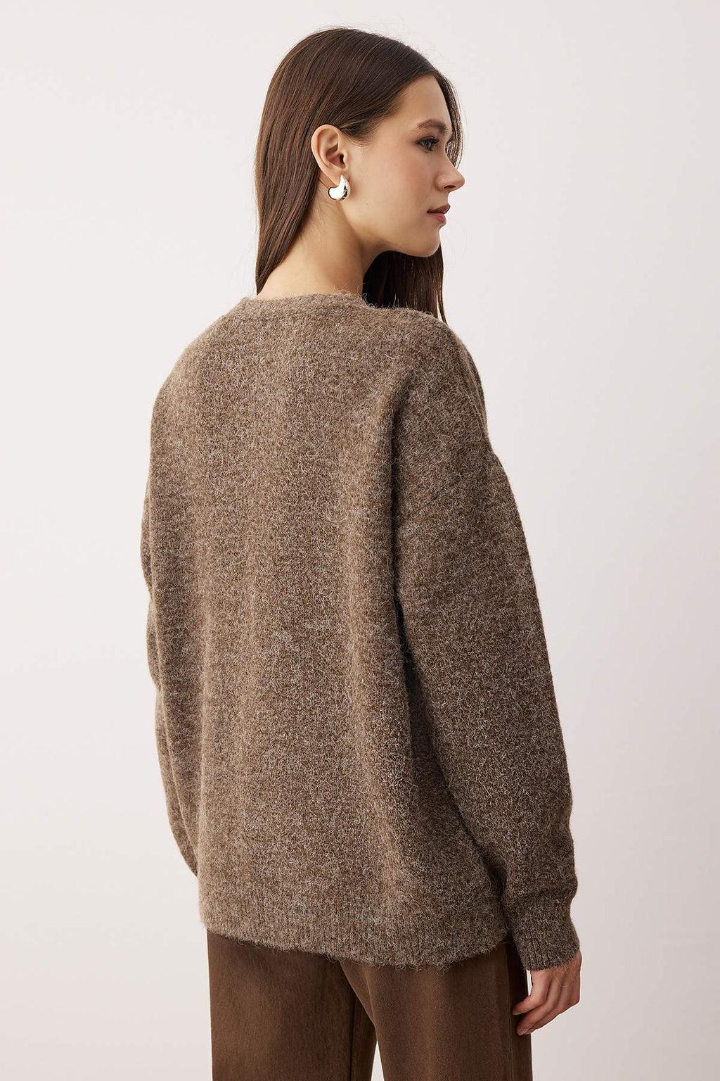 Trendyolmilla Wardrobe Essentials Bordo Alpaca Karışımlı Basic Triko Hırka TWOAW26HI00265