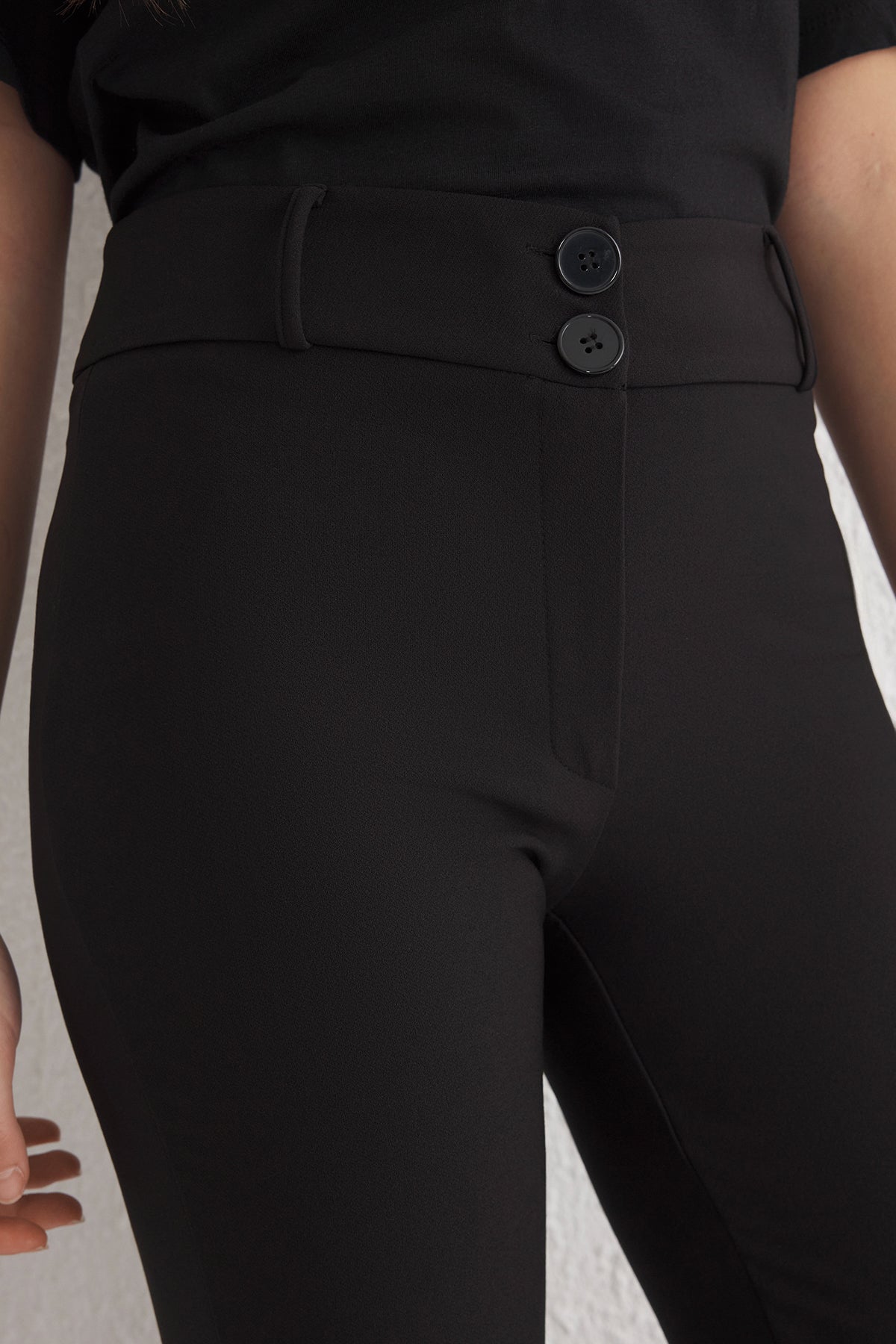Trendyolmilla Vizon İspanyol Paça Normal Bel Dokuma Pantolon TWOSS25PL00065