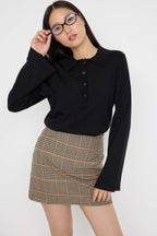 Trendyolmilla Teen Siyah*001 Polo Yaka Düz Triko Kazak TWOAW26KZ00121