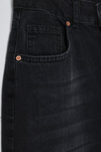 Siyah Yüksek Bel Wide Leg Geniş Paça %100 Pamuk Non-Stretch Jeans TWOSS25JE00060