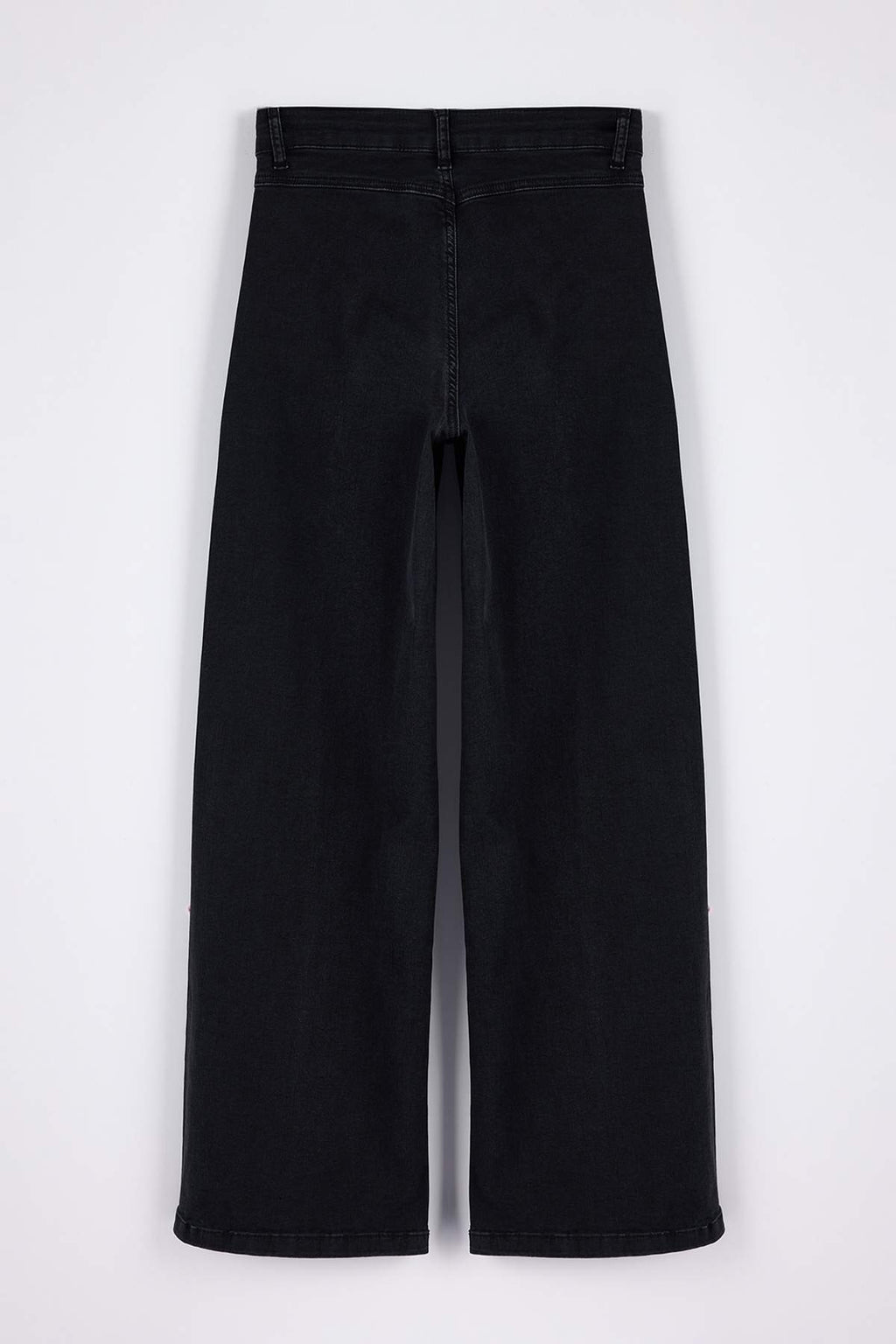 Siyah Yüksek Bel Dikiş Detaylı Ekstra Esnek Wide Leg Geniş Paça Jeans TWOSS26JE00024
