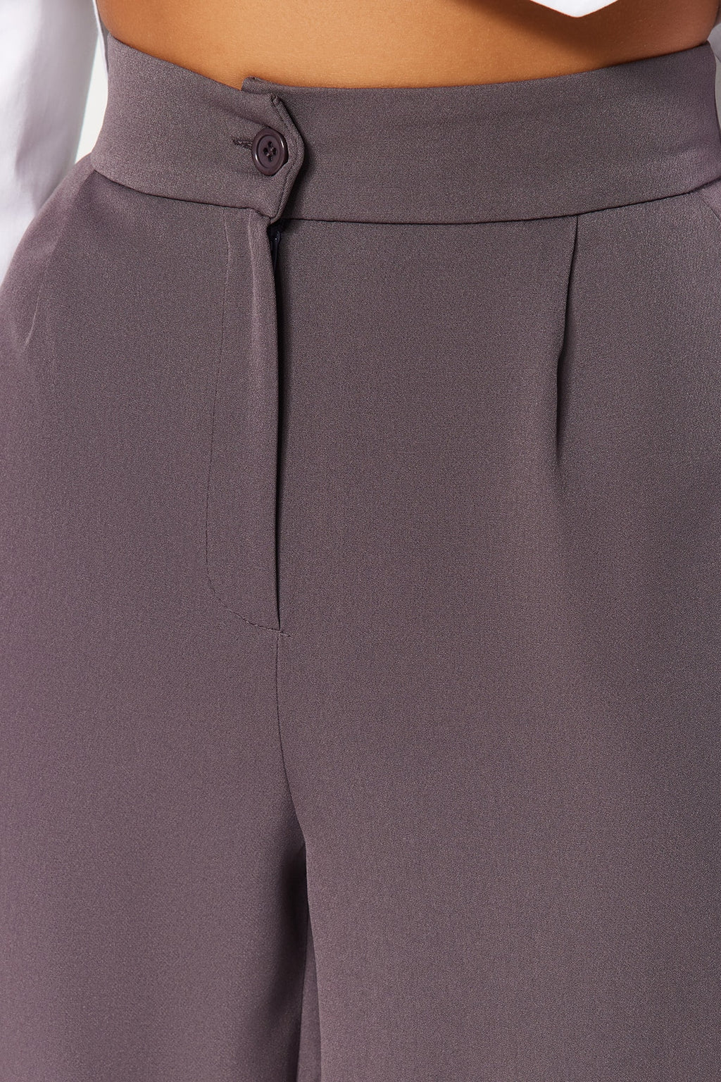 Trendyolmilla Antrasit Wide Leg/Geniş Paça Dokuma Kumaş Pantolon TWOAW22PL0139