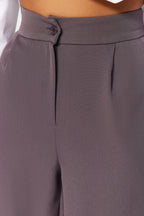 Trendyolmilla Antrasit Wide Leg/Geniş Paça Dokuma Kumaş Pantolon TWOAW22PL0139