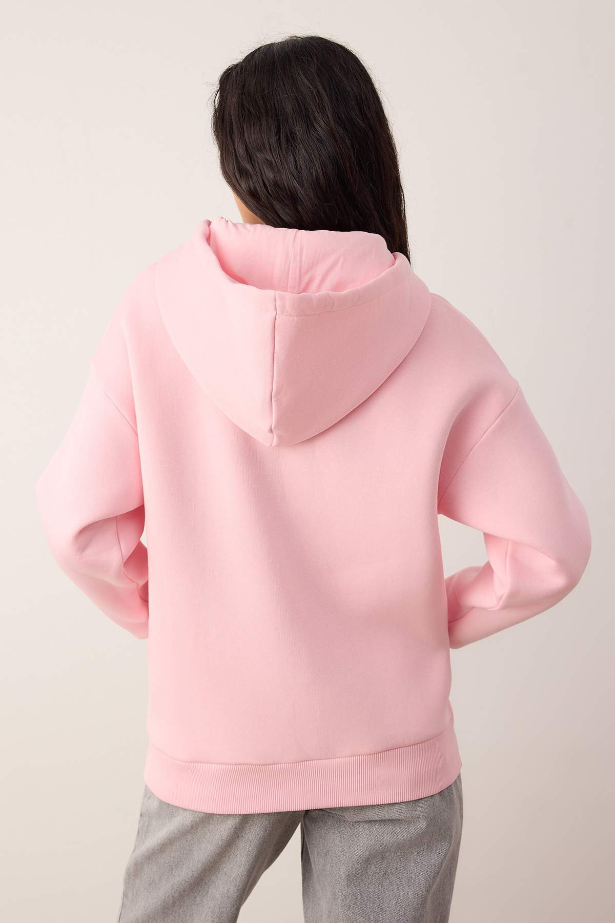 Trendyolmilla Bordo Oversize/Rahat Kesim Fermuarlı Kalın İçi Polarlı Örme Sweatshirt TWOAW24SW00188