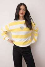 Sarı Baskılı Nakışlı Regular/Normal Kesim Örme Sweatshirt TWOAW26SW00230