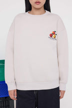 Taş Sırt Baskılı Oversize/Geniş Kalıp Kalın İçi Polarlı Örme Sweatshirt TWOAW26SW00124