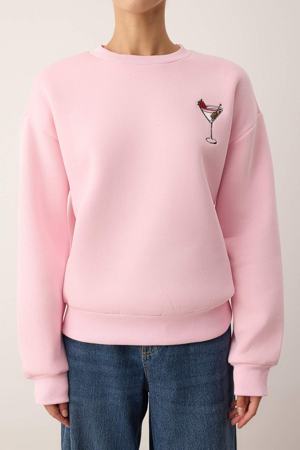 Trendyolmilla Siyah Animal Nakışlı Regular/Normal Kalıp Kalın İçi Polarlı Örme Sweatshirt TWOAW24SW00196