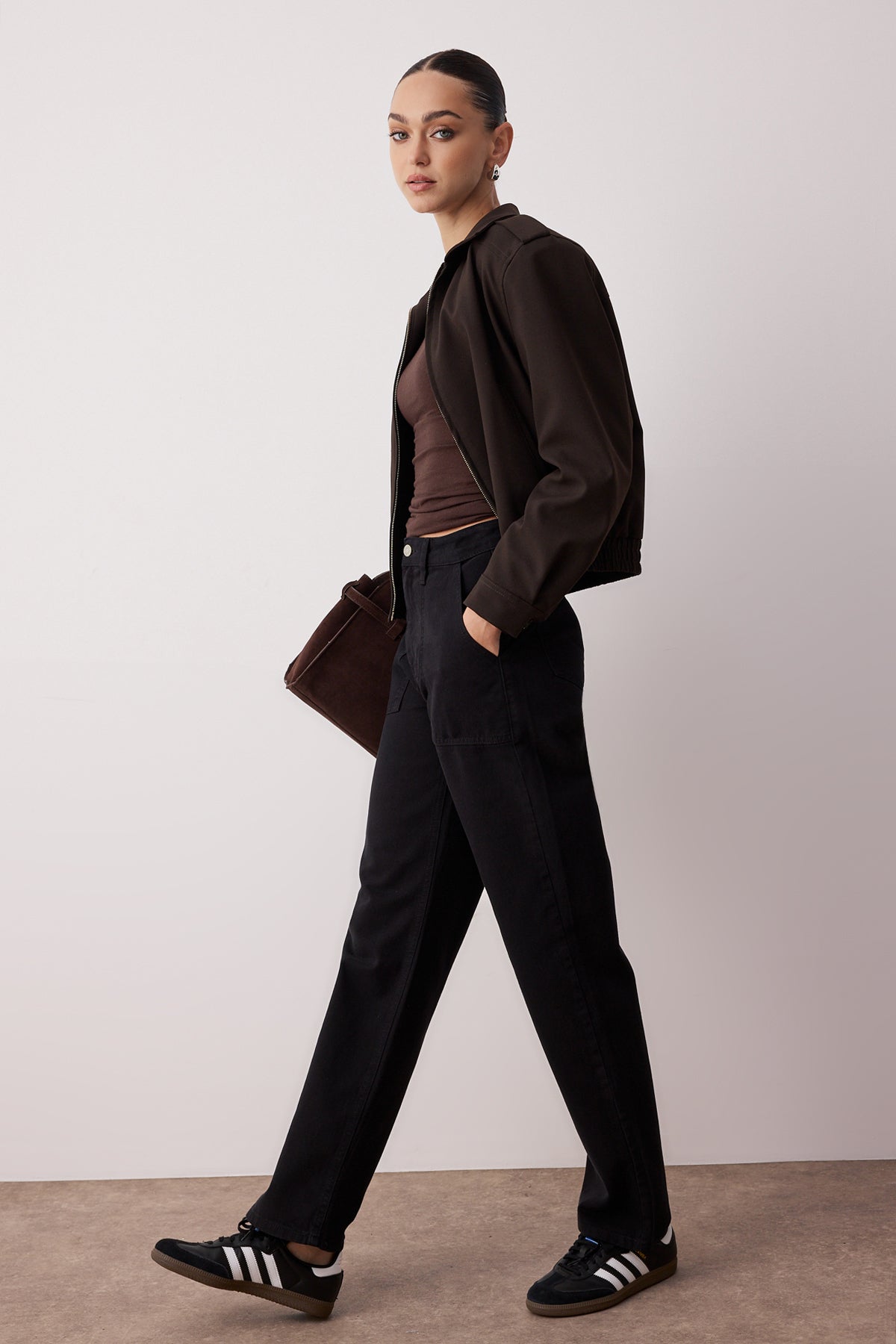 Trendyolmilla Siyah Cep Detaylı Yüksek Bel Wide Leg Jeans TWOAW22JE0595 Main image