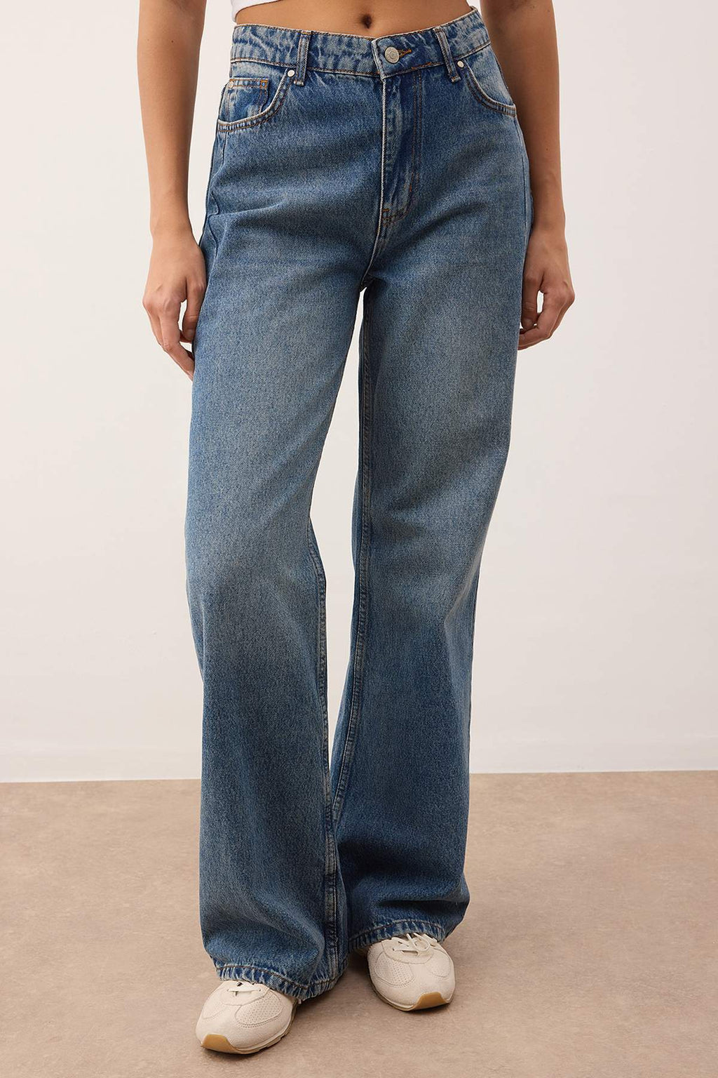 Trendyolmilla Mavi*001  Yüksek Bel Wide Leg Jeans TWOAW23JE00345