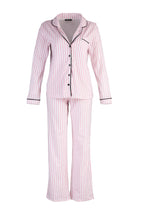 Trendyolmilla Pudra %100 Pamuklu Çizgili Biye Detaylı Örme Pijama Takımı THMAW21PT0614