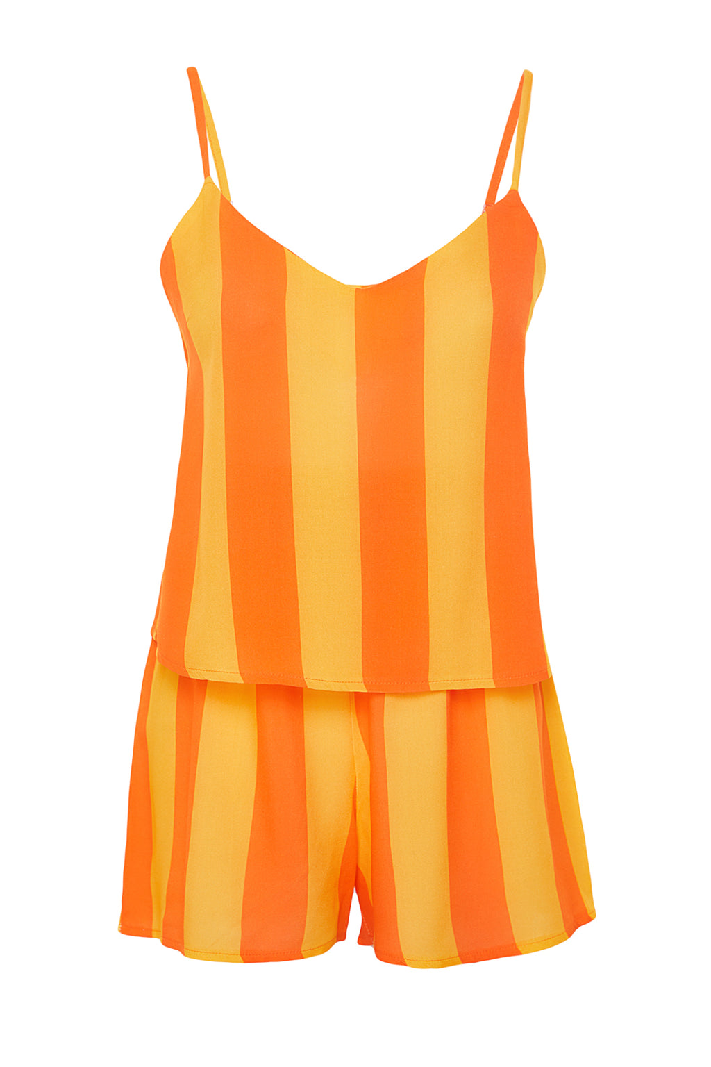 Trendyolmilla Çok Renkli Çizgili İp Askılı Viskon Şortlu Dokuma Pijama Takımı THMSS23PT00225