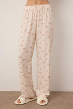 Çok Renkli Çiçekli Viskon Dokuma Pijama Takımı THMAW26PT00104