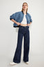 Koyu Mavi Normal Bel Wide Leg Geniş Paça %100 Pamuk Non-Stretch Jeans TWOSS25JE00053