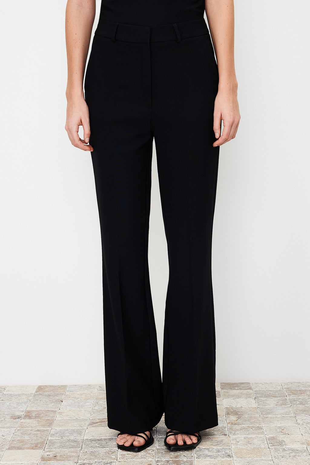Siyah Bootcut/Çizme Paça Dokuma Pantolon TWOSS24PL00024
