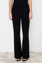 Siyah Bootcut/Çizme Paça Dokuma Pantolon TWOSS24PL00024