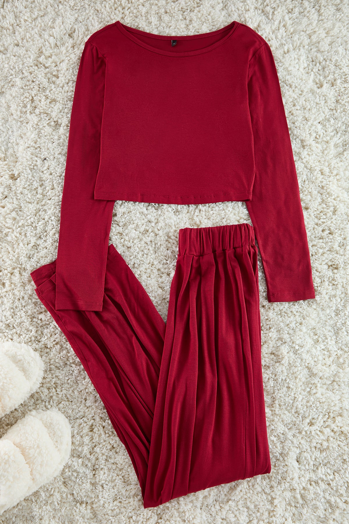 Trendyolmilla Bordo Viskon Örme Pijama Takımı TWOAW21AU0034 Secondary image