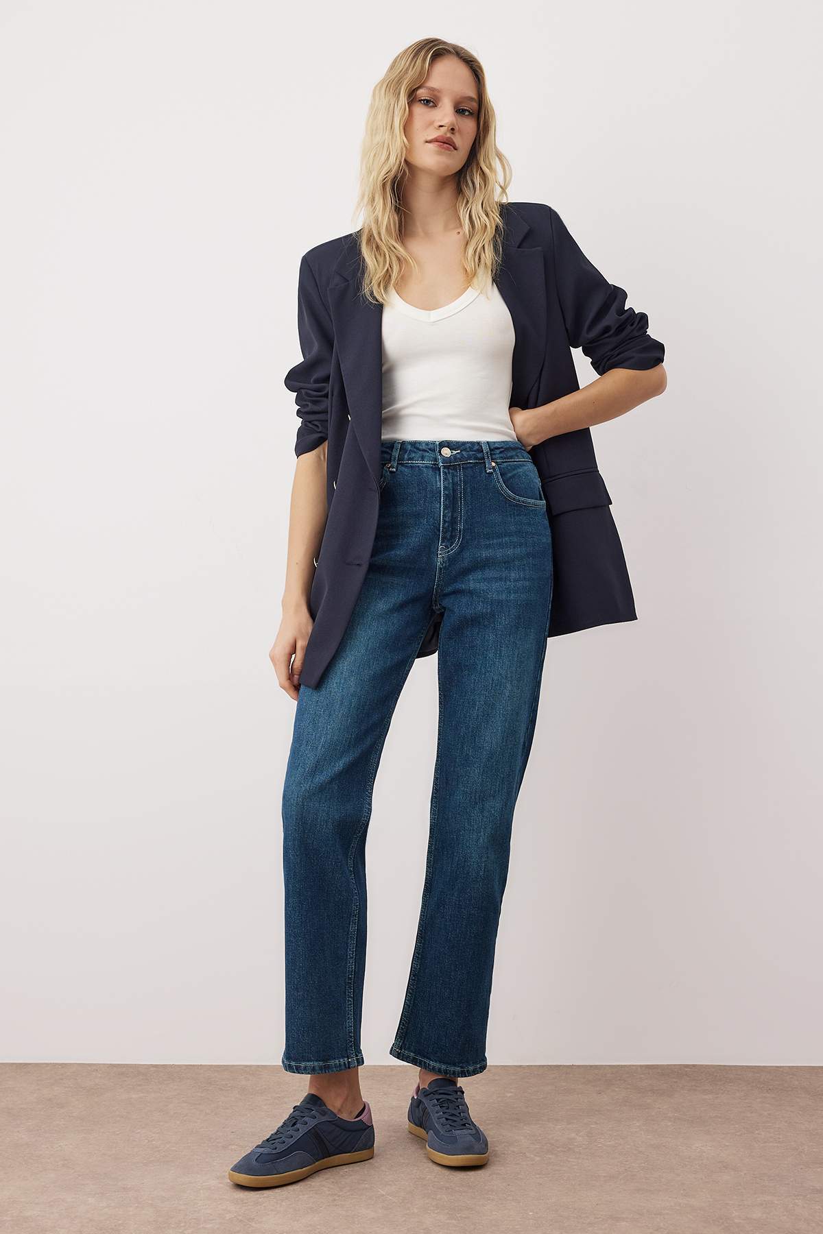 Trendyolmilla Mavi More Sustainable Esnek Comfort Straight Jeans TWOAW26JE00090