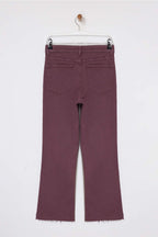 Trendyolmilla Vişne Paça Kesikli Yüksek Bel Orta Esnek Crop Flare Jeans TWOSS26JE00001