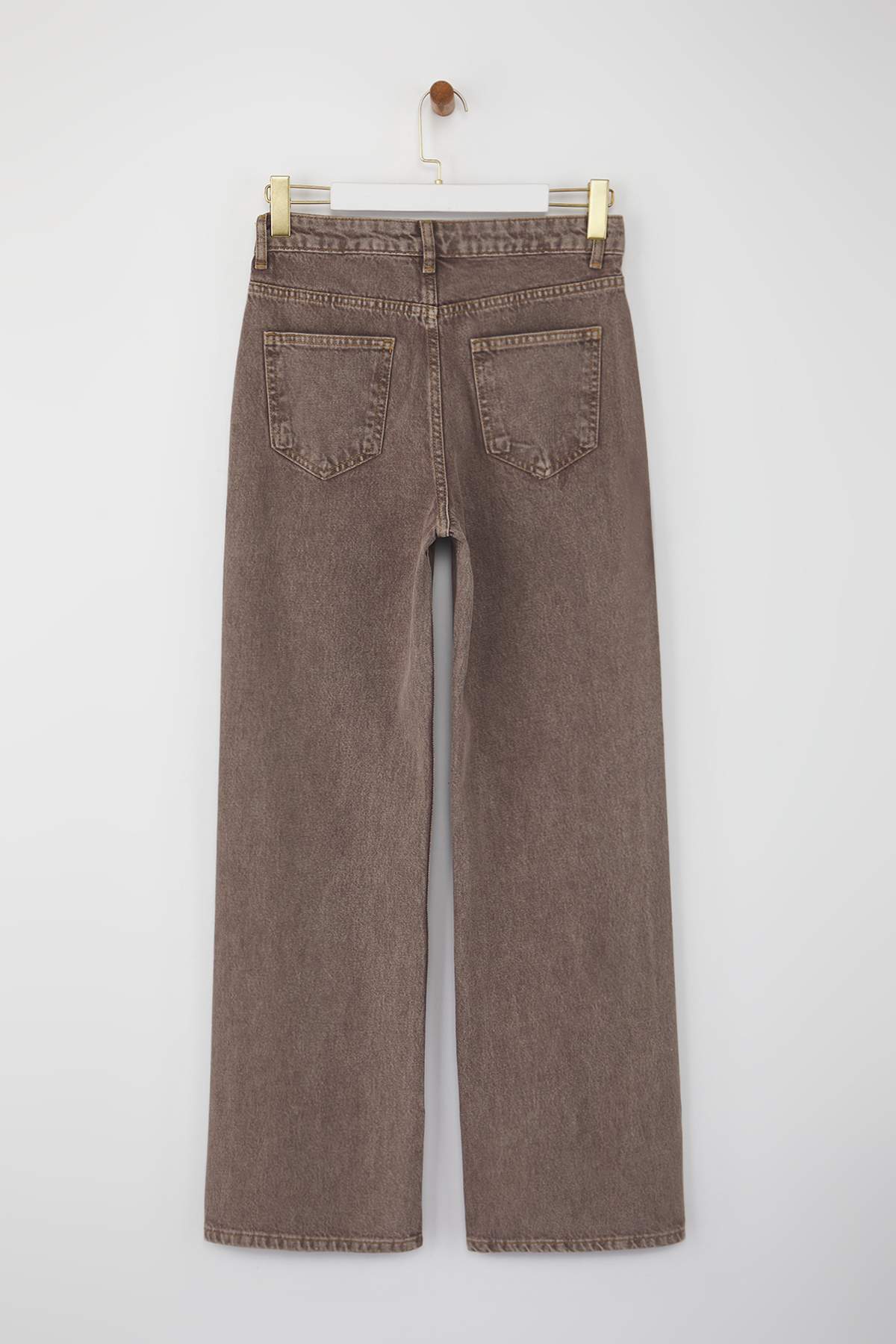 Trendyolmilla Antrasit Yüksek Bel Vintage Yıkama Geniş Paça Wide Leg Jeans TWOAW26JE00124