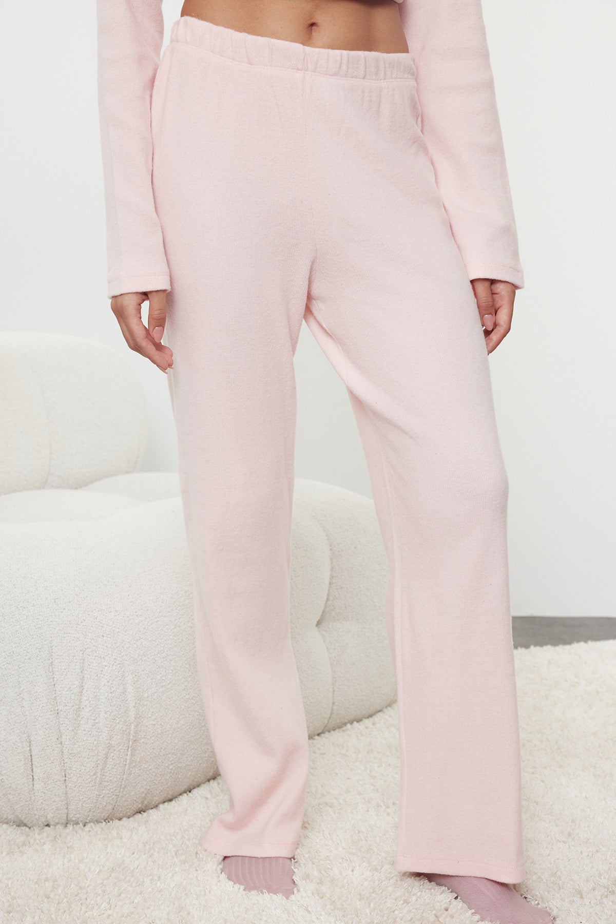 Trendyolmilla Pembe Fırçalı Soft Fitilli Hırka Örme Pijama Takımı THMAW25PT00074