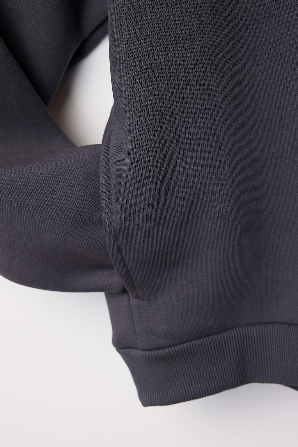 Trendyolmilla Taş Kalın İçi Polarlı Kapüşonlu Slogan Baskılı Boxy Fit Örme Sweatshirt TWOAW26SW00217