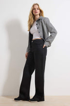 Siyah SOLMAYAN SİYAH Tencel™ Yüksek Bel Uzun Boy Wide Leg Jeans TWOSS26JE00082