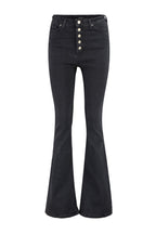 Trendyolmilla Mavi Önden Düğmeli Yüksek Bel Orta Esnek İspanyol Paça Flare Comfort/Esnek Jeans TWOSS20JE0111
