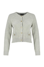 Trendyolmilla Gri Crop Premium İplik/Özel İplik Cep Detaylı Triko Hırka TWOAW24HI00051